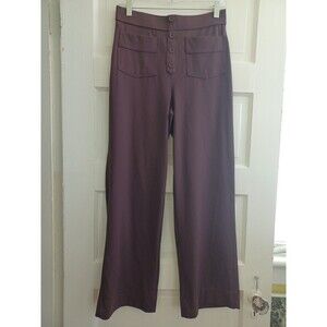 Halara purple wide leg knit pants M pockets pull-on comfy loungewear athleisure